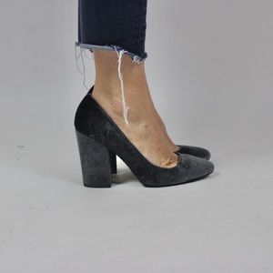 Velvet Chunky Heel